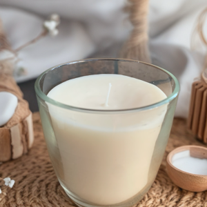 Bougie esprit Hygge du Sud – Verre transparent – Parfum gourmand