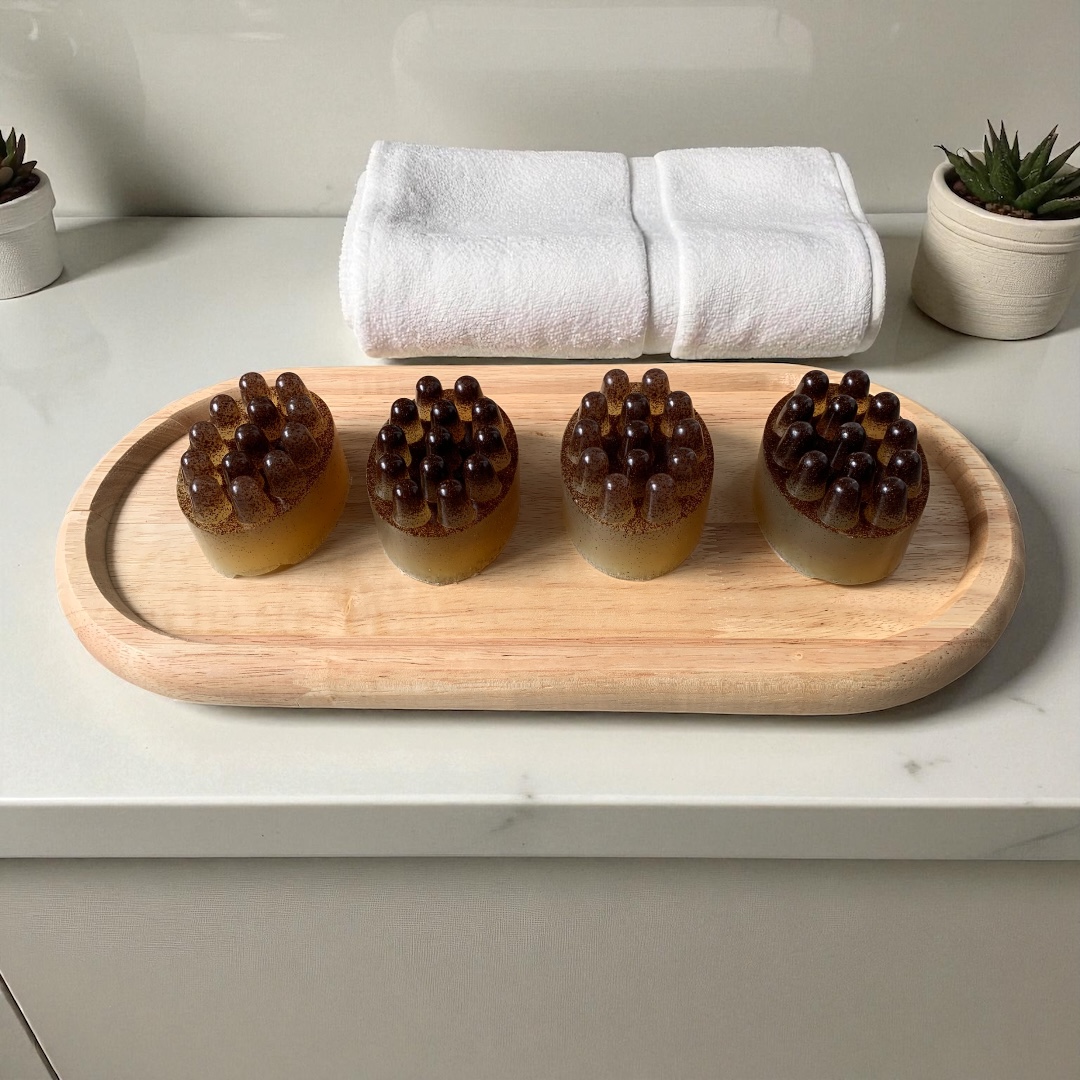 “Savon de massage exfoliant artisanal , gommage doux – Auréa des Sens”