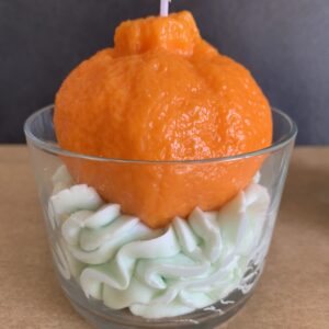 Bougie parfumée clémentine chantilly vert clair effet gourmand