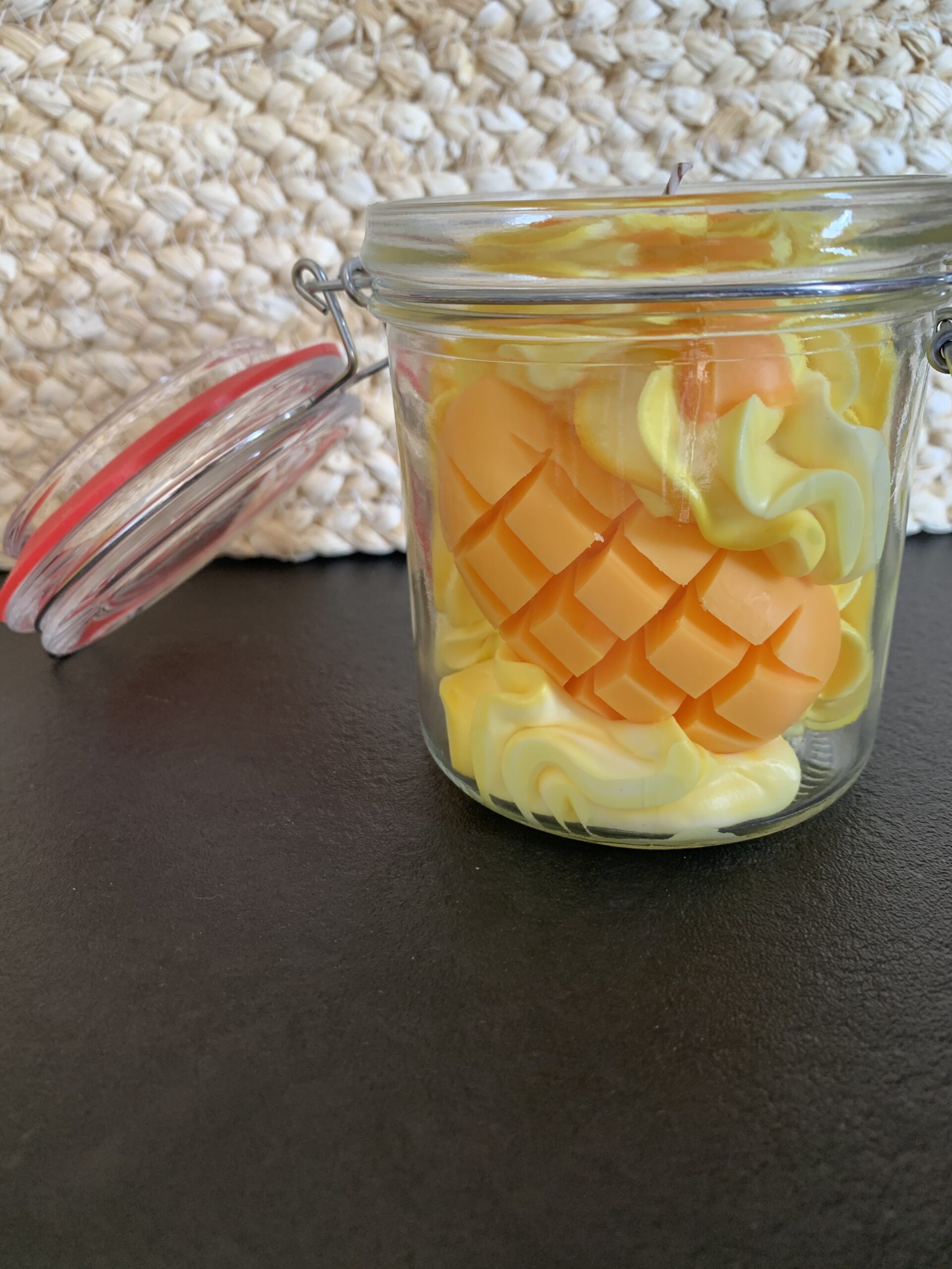 Bougie gourmande mangue papaye fabrication artisanale en provence
