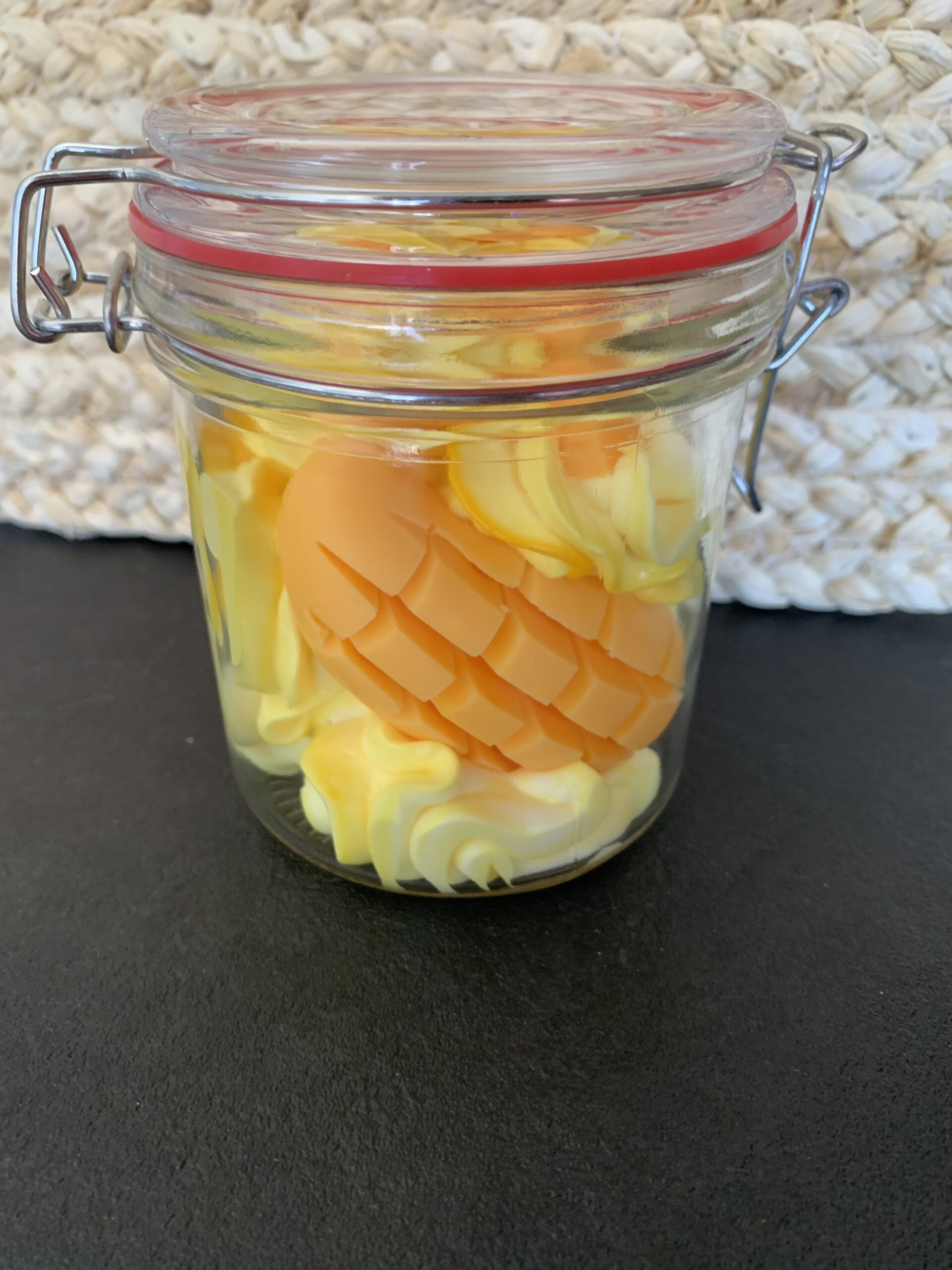Bougie gourmande mangue papaye – création artisanale Auréa des Sens