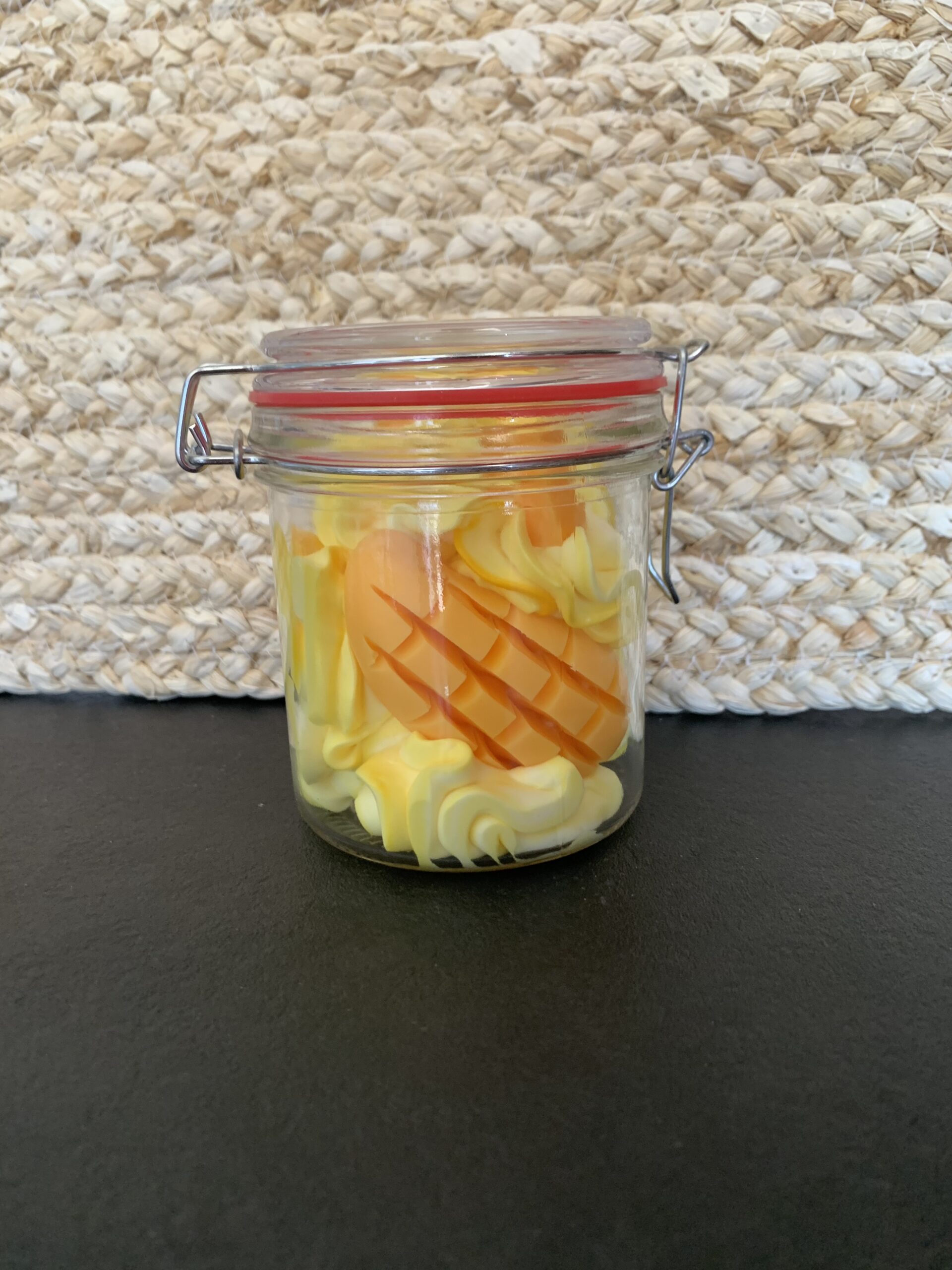 Bougie gourmande mangue papaye vue de face