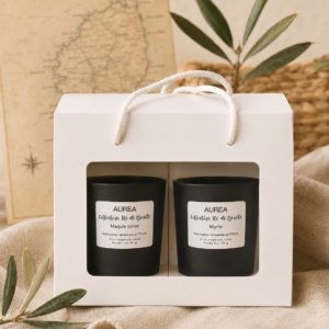 Coffret duo bougie Corse , Duo Île de Beauté avec deux bougies 70 ml