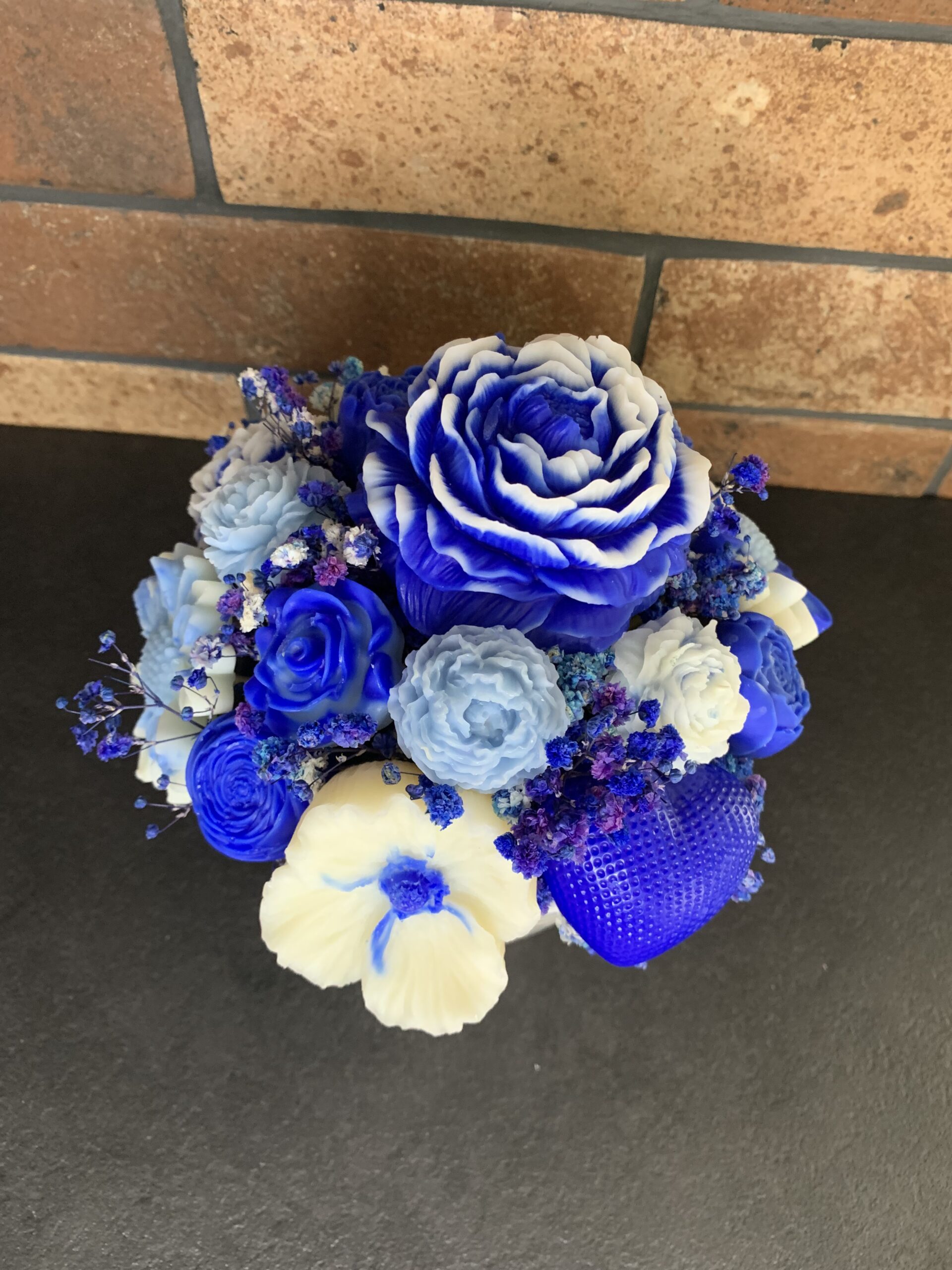 Bouquet de fondants parfumés Fleur de coton en vase céramique