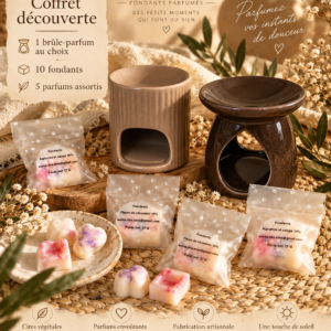 Coffret découverte 5 parfums avec 10 fondants et brûle-parfum au choix Auréa des Sens
