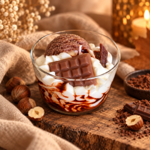 Bougie gourmande Caresse Pralinée parfum choco noisette Auréa des Sens